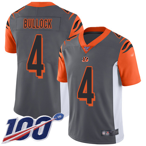 Cincinnati Bengals Limited Silver Men Randy Bullock Jersey NFL Footballl #4 100th Season Inverted Legend->cincinnati bengals->NFL Jersey
